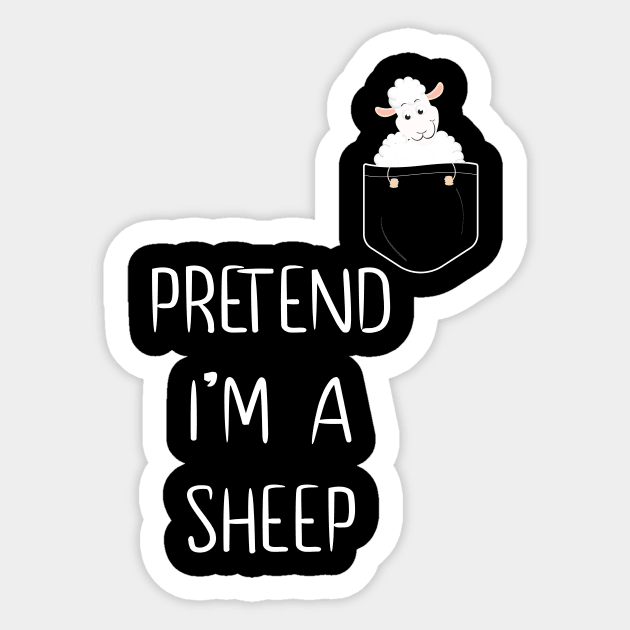 Pretend I'm A Sheep Funny Lazy Simple Halloween Costume Sticker by MaryMary